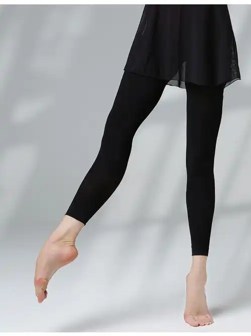 舞蹈袜芭蕾舞袜黑色大袜舞蹈专用成年九分古典舞女练功防滑裤袜黑色九