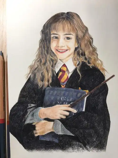 赫敏,虽然画残了,但还是女神