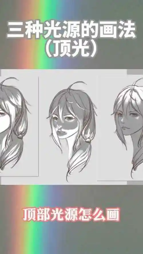 绘画里面必须掌握的三种光源绘画技巧头顶光