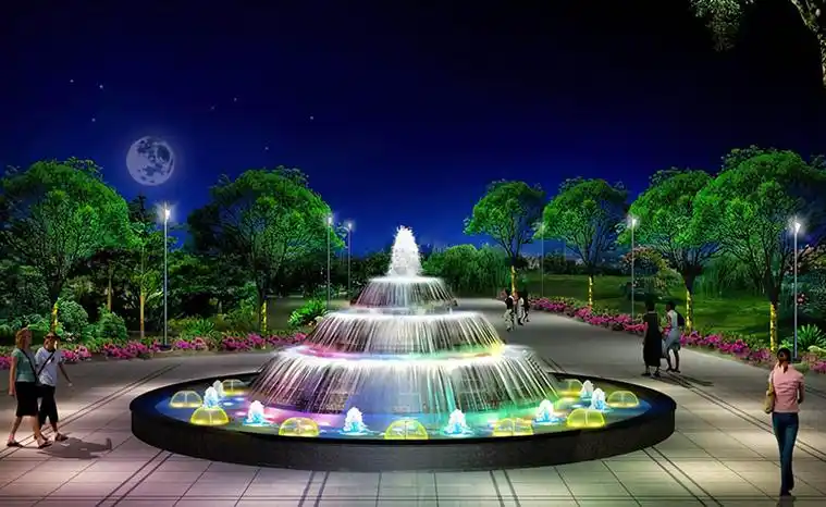 水池喷泉设计_水池喷泉水型效果图设计_西安喷泉水景设计施工厂家