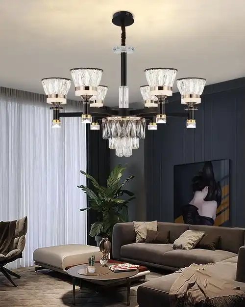 客厅吊灯现代轻奢简约水晶灯北欧灯具大气2021年客厅吊灯
