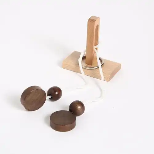 拓扑学玩具 木制玩具立柱解绳系列解环玩具 趣味孔明锁鲁班锁 步步惊