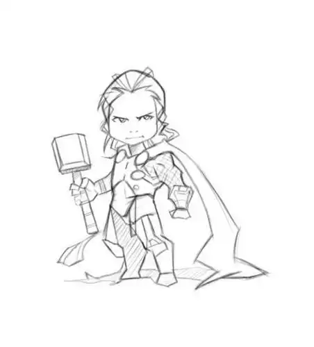 q版雷神漫威英雄简笔画