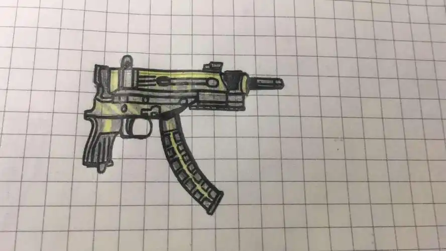 参考一下m416的乌木金纹皮肤,您觉得这位小朋友画得怎么样呢?