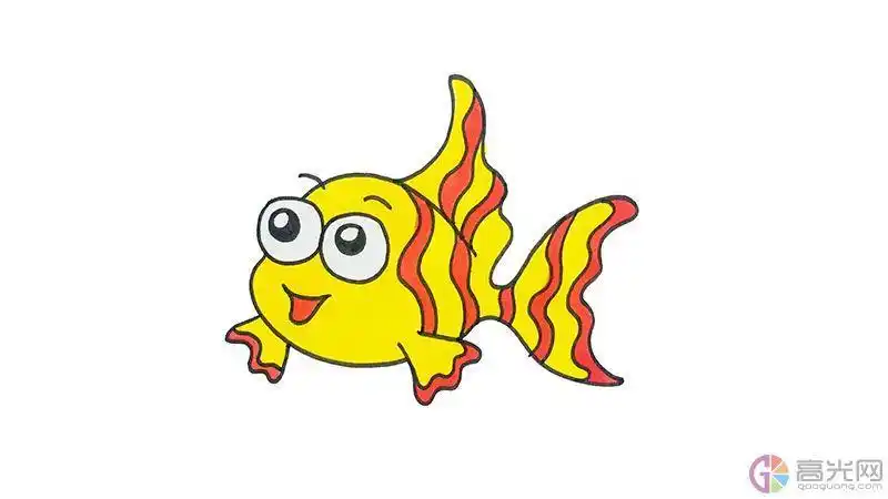 5最后给它涂上颜色这样鱼简笔画就完成啦