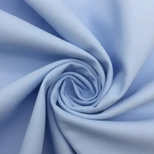 涤棉混纺细斜纹纯色职业男士衬衫面料 工装免烫休闲女服装