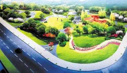 图为井坡社区公园效果图.周和平 翻拍