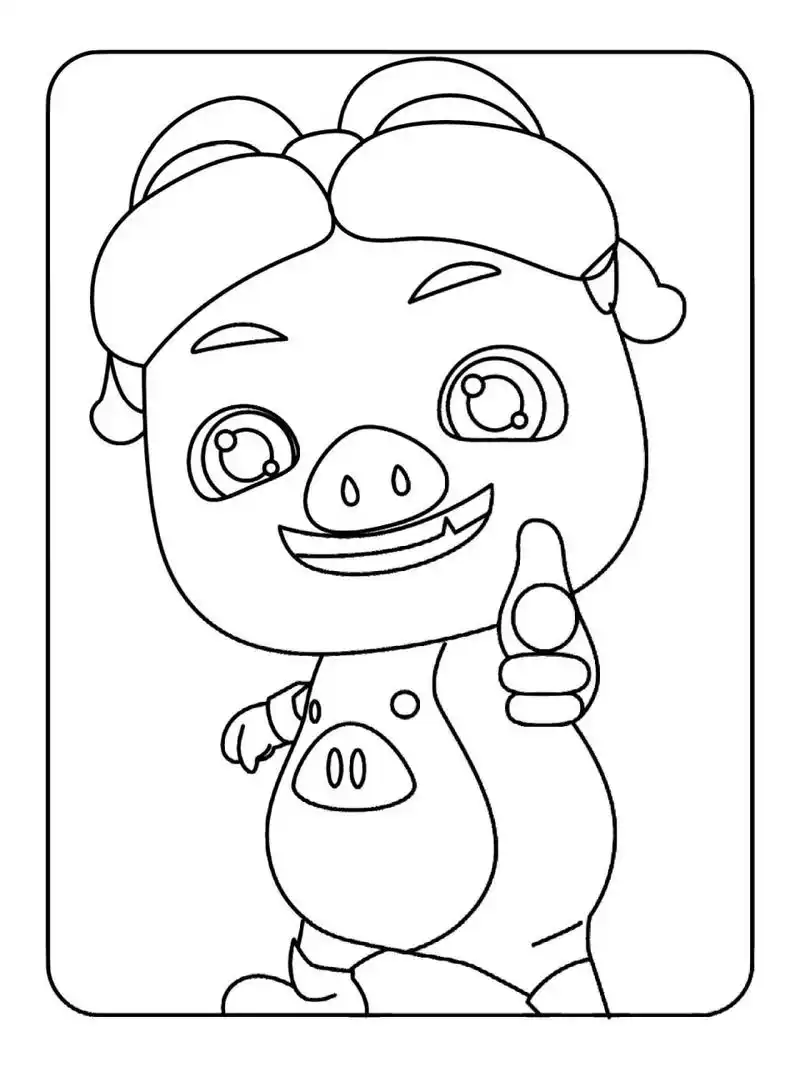 火遍全网的动画,猪猪侠简笔画涂色素材来啦!