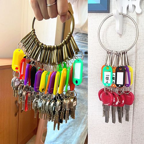 包租婆钥匙盘钥匙收纳包租婆金属圆盘带标记牌钥匙环大圈扣环钥匙扣圈