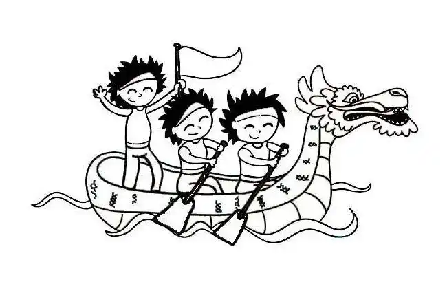 赛龙舟简笔画步骤图片大全