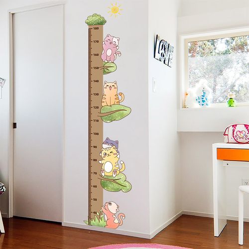 儿童身高墙壁背景墙背景墙上尺子量身儿童书墙纸身高贴