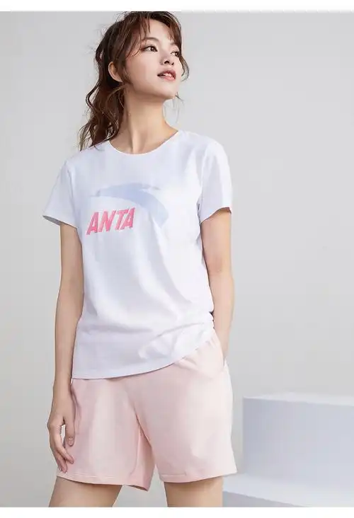 【两件套】安踏运动套装女2022年夏季款短袖t恤长裤运动休闲服饰 -6