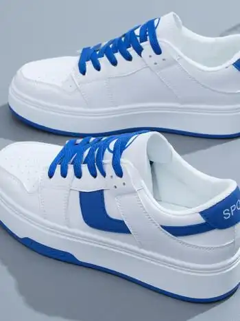 依迪筱春季小白鞋女2022新款春秋百搭板鞋厚底克莱因蓝休闲运动女鞋g