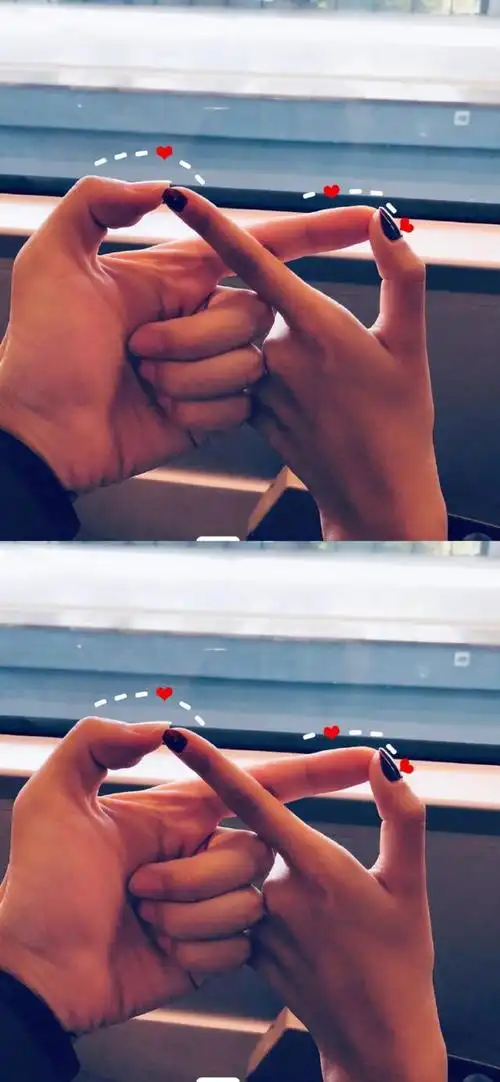 表白比心手势情侣壁纸(撒一波狗粮情侣手势壁纸)(3)