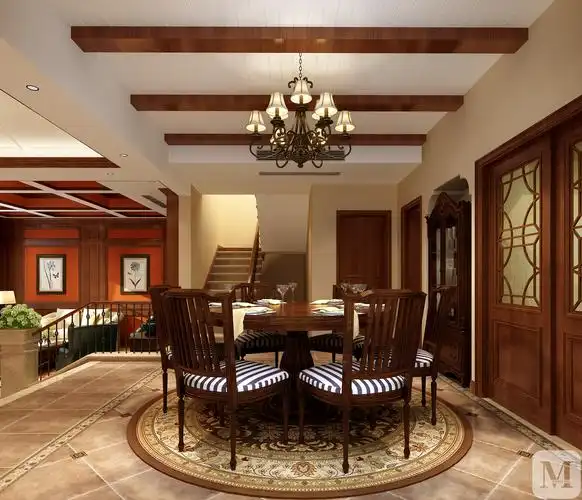 美式别墅装修中正公馆美式乡村风格别墅样板间-红星美凯龙家装效果图