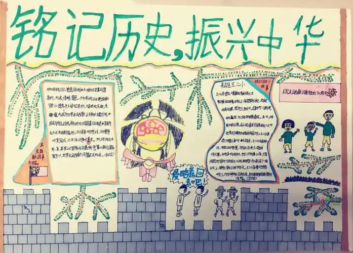 振兴中华手抄报作品展",历史上,日本帝国主义曾经野蛮地侵略过中国,给