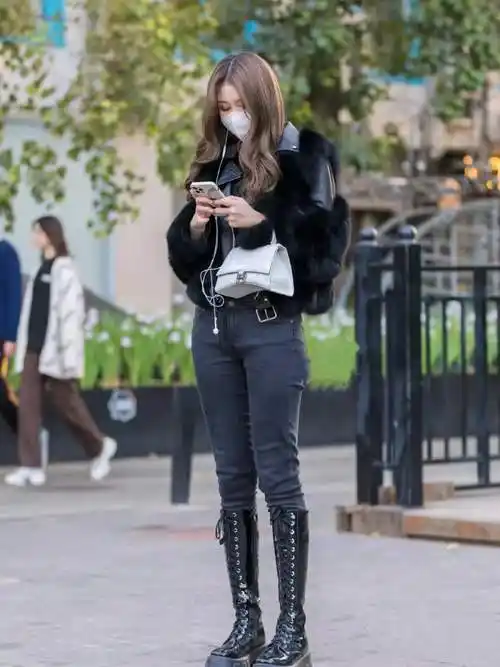 原创冬天就要奢华优雅短皮草长靴时髦精致早已成为女神标配