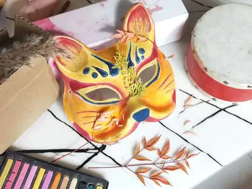 和风狐狸手绘面具