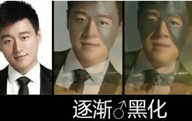 van戴了一个黑色的头套,这个头套在外面看跟成龙和佟大为都很像,所以