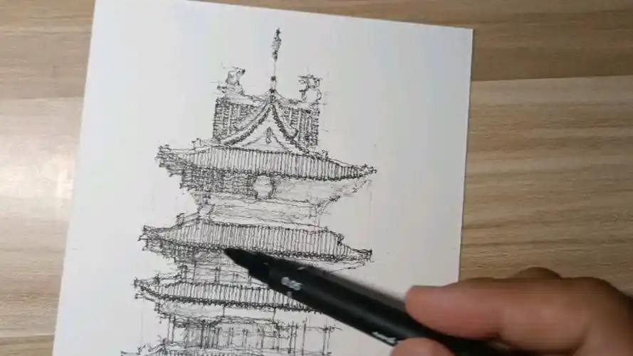 钢笔画|中国古建筑