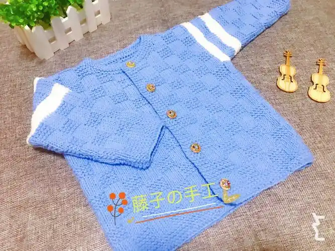 棋盘格宝宝开衫附图解