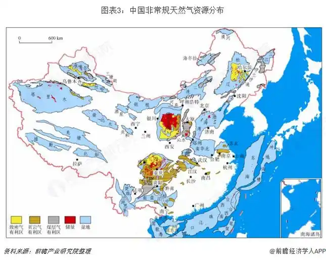 图表3:中国非常规天然气资源分布