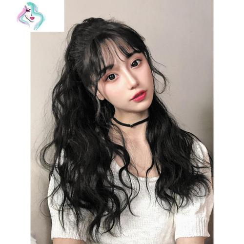 羊毛卷马尾假发女 抓夹式烫发高马尾辫子 欧美蓬松玉米烫假发发尾 你