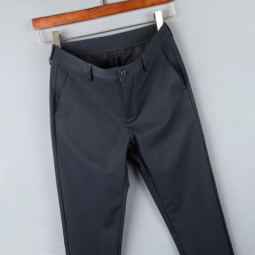 春夏薄款高端进口免烫抗皱弹力锦纶面料男士休闲裤