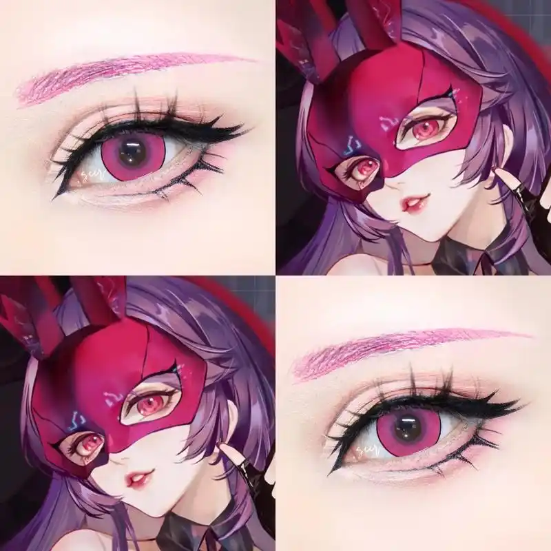 无期迷途普希拉cos眼妆分享.con:冰糖玫红 #cos眼妆 - 抖音