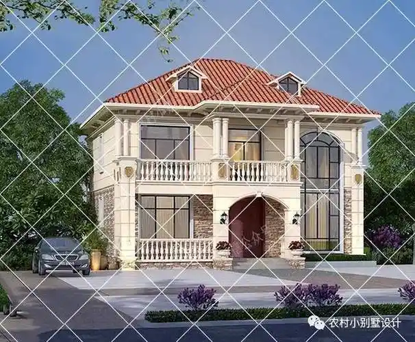 15套二层欧式带罗马柱农村别墅别墅的标配想不高大上都难啊
