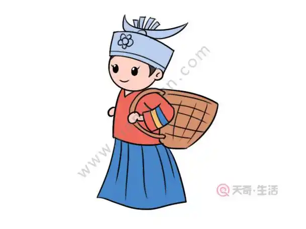 苗族姑娘简笔画