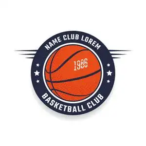 下与篮球文本和复制空间隔离矢量篮球徽标篮球徽标设计模板篮球图标