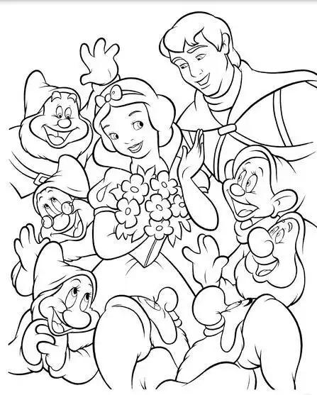 迪士尼卡通人物白雪公主简笔画图片 卡通动漫简笔画