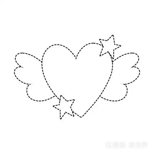 点缀形状爱的心与翅膀和星星设计矢量插图插画-正版商用图片18u8vz-摄