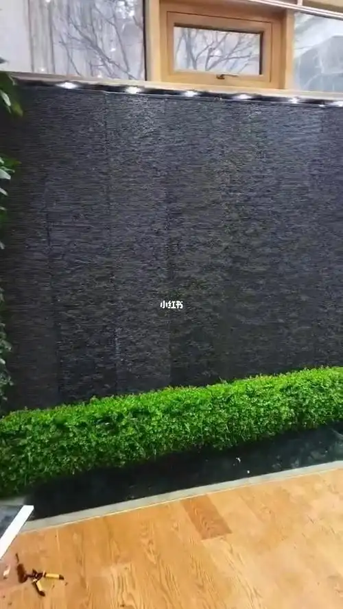 简约大气石材流水墙水幕墙喷泉水景成品定制