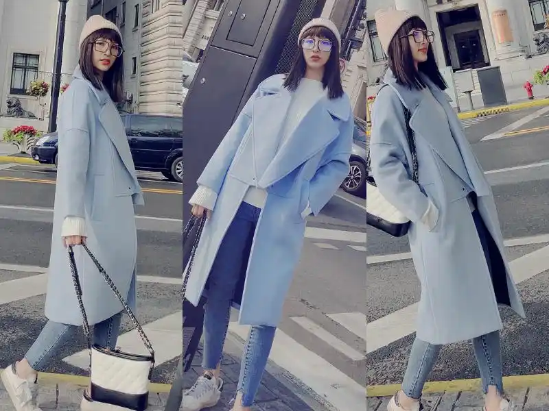 今冬很流行的浅蓝色大衣,搭配这几双鞋子,谁穿谁美!