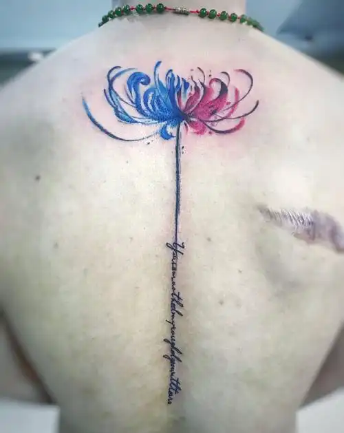 曼珠沙华纹身图片背部纹身图案