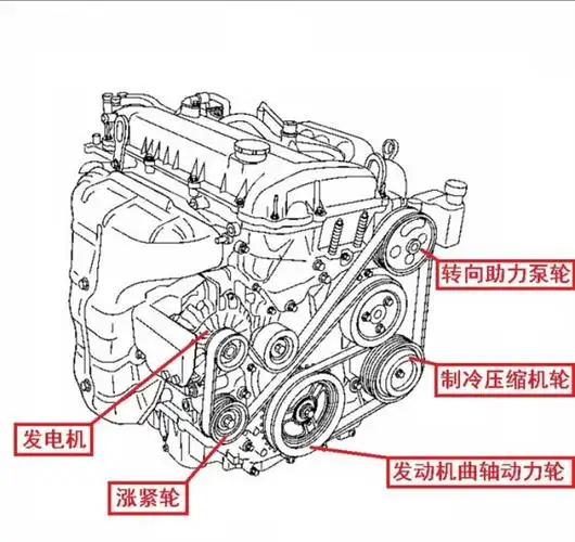 马6的发电机皮带怎么装,求图