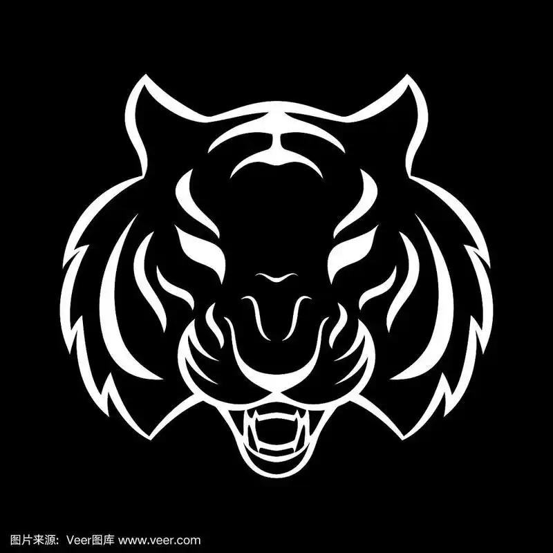 老虎图标孤立在白色背景上的老虎