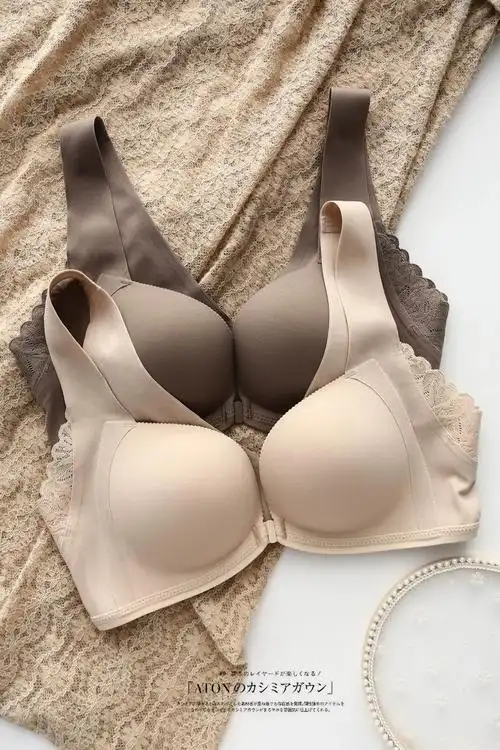 前开口文胸聚拢棉前扣内衣女小胸聚拢收副乳防下垂调整型无钢圈无痕