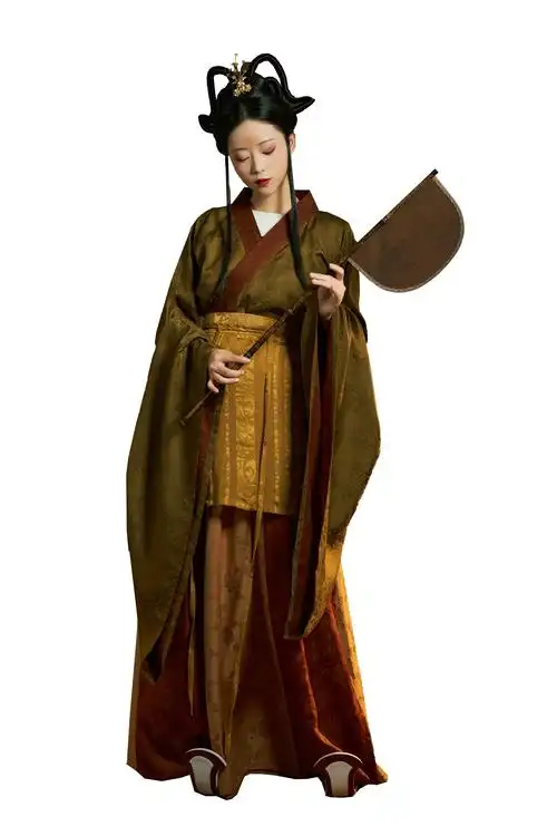 襦一坊丨般若 魏晋南北朝大袖襦交窬裙提花红云纱顺纡缎复原汉服