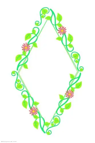 树叶 淡雅小清新 绿色简约装饰 树叶图腾框架 雅致手绘花纹边框