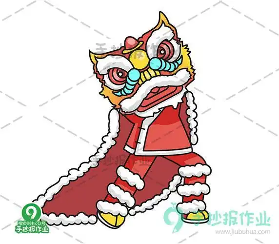 舞狮舞狮简笔画超级简单