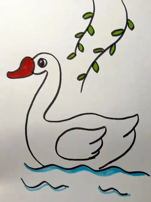 简单几笔画一只大白鹅吧,赶紧试试