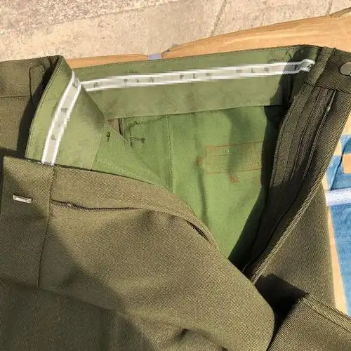 老式服装全新真品87马裤呢毛料冬裤加厚军黄色毛呢裤中老年宽松罩裤军