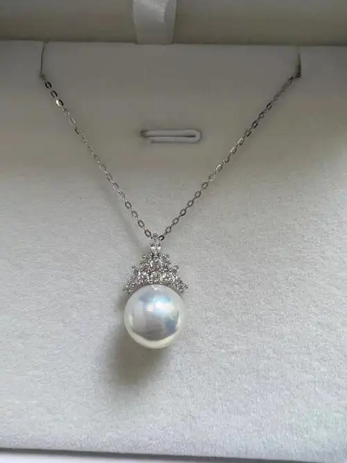 冰雪女王爱迪生珍珠吊坠超级镜面大白珠