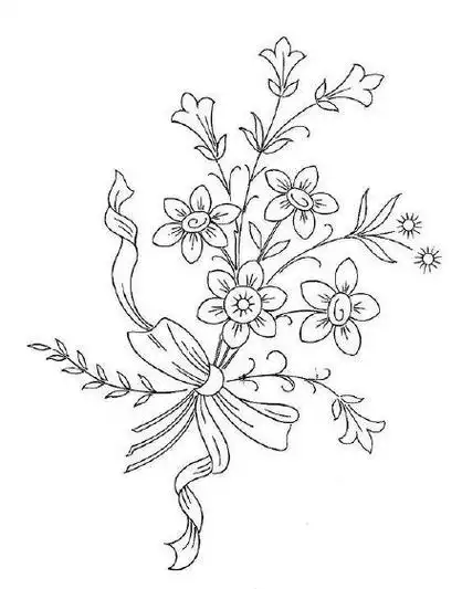 绣花图样示例图_圆领衬衫示例图 - 刺绣图案 - 刺绣教程针法大全