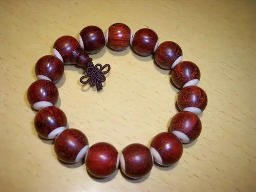 金星小叶紫檀挖嵌牙柱15mm×15粒手钏