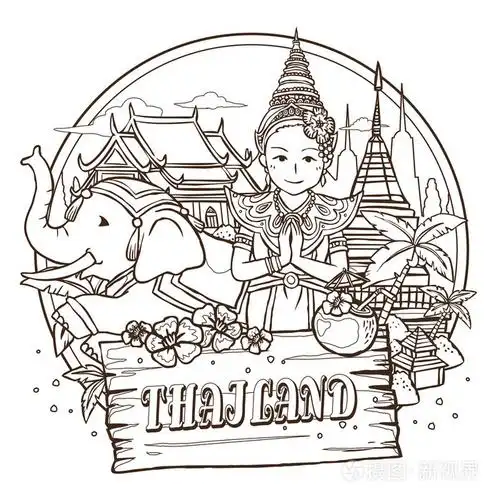 可爱的泰国旅游海报插画-正版商用图片0e2qh0-摄图新视界
