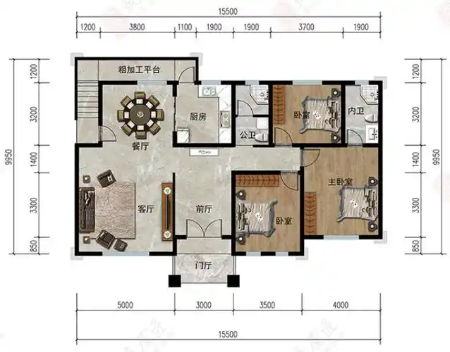 农村建房怎么设计?筑屋匠15×9米新中式一层别墅图纸,美观使用